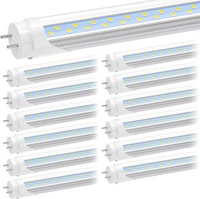 12 Pack T8 LED Bulbs 4 Foot, Fluorescent Light Bulbs 48 inch, 24W 6000K 3200LM 4ft LED Tube Light, Plug and Play or Ballast Bypass