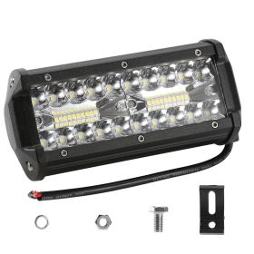 7in LED Light Bar 120W 12000LM LED Work Light Pods Offroad Driving Lights IP67 Waterproof Fog Light Spot Flood Beam for Jeep Trailer Truck Bus Bo